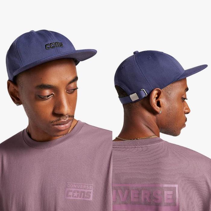 Topi Converse Cons 6 Panel Cap NAVY Original 100% - BASEBALL HAT TOPI SNAPBACK