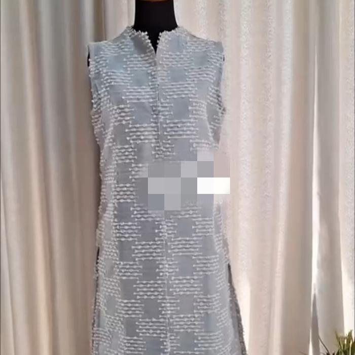 outer wanita  Dress bahan kain tenun bulu Baju Atasan Panjang Blazer tenun songket benang katun prem