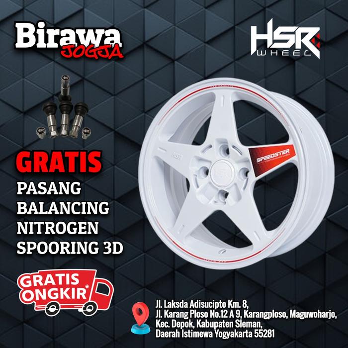 Promo Super Sale Velg HSR SPEEDSTER Ring 14 Baut 4 ET35 Velg Mobil R14 Standar Avanza Xenia Carry Ki
