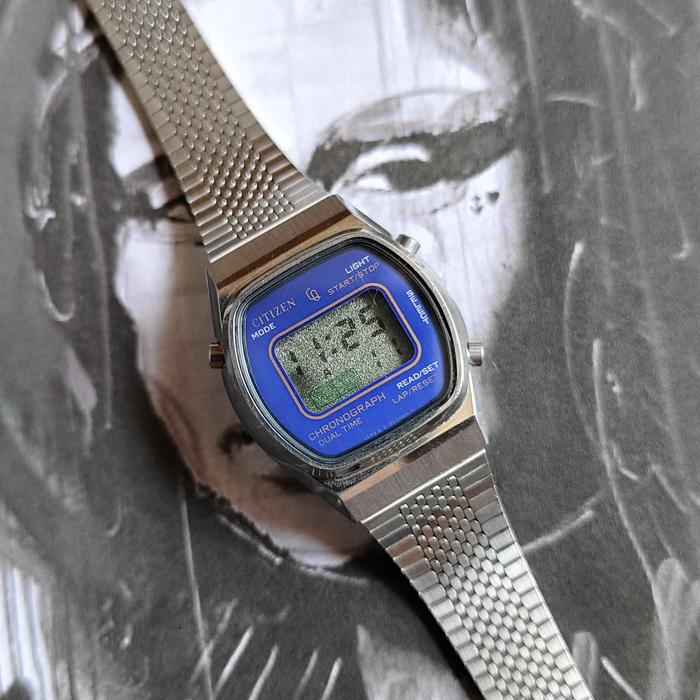JAM TANGAN WANITA CITIZEN BLUE FACE DIGITAL DUAL TIME