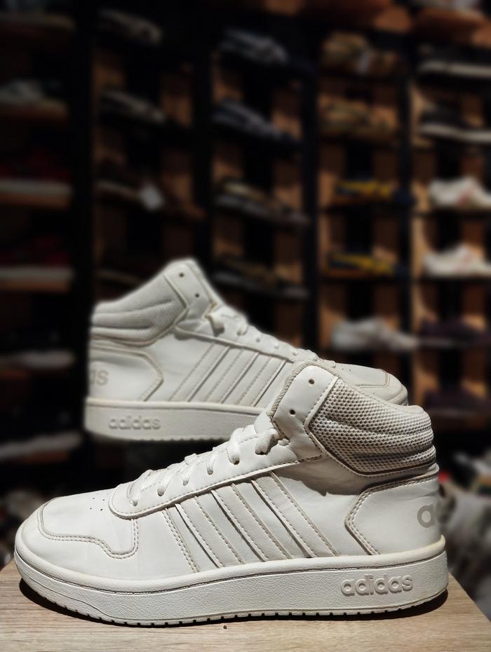 LS0138 Sepatu Wanita Adidas High Full White ORIGINAL SECOND