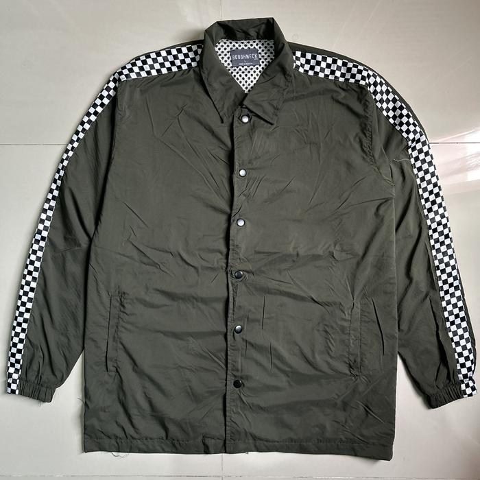 Jaket Racer parasut plat catur roughneck