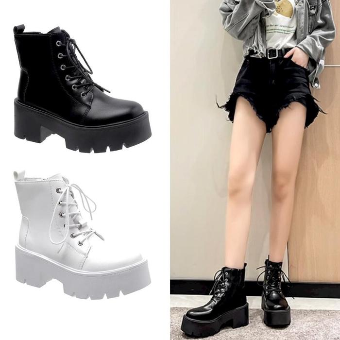 Borong Avanceid 1915 Boots Sepatu Sneakers Wanita Putih Hitam
