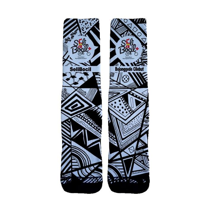 Custom Kaos Kaki Printing Bermotif - Ukuran All Size Dewasa Bahan Nyaman Anti Bakteri Tinta Tidak Mu