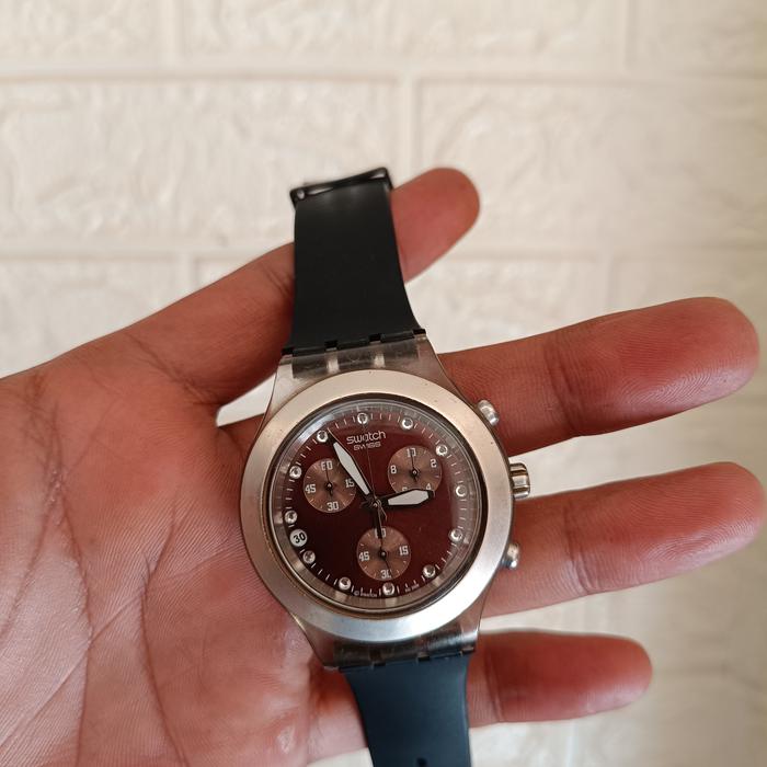 Jam Tangan Swatch Irony Diaphane Chrono second unit only
