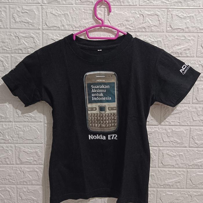 kaos hitam pria preloved nokia