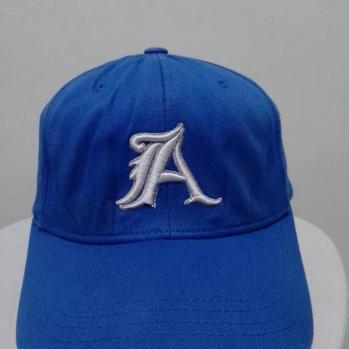 Topi Second Branded Asics Flexfit Warna Biru All Size.Topi Pria & Wanita