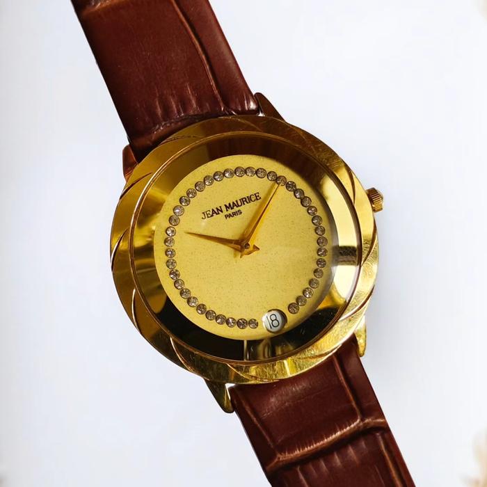 Jam Tangan Pria Dress Watch Jean Maurice Paris 18K Gold Electro Plated