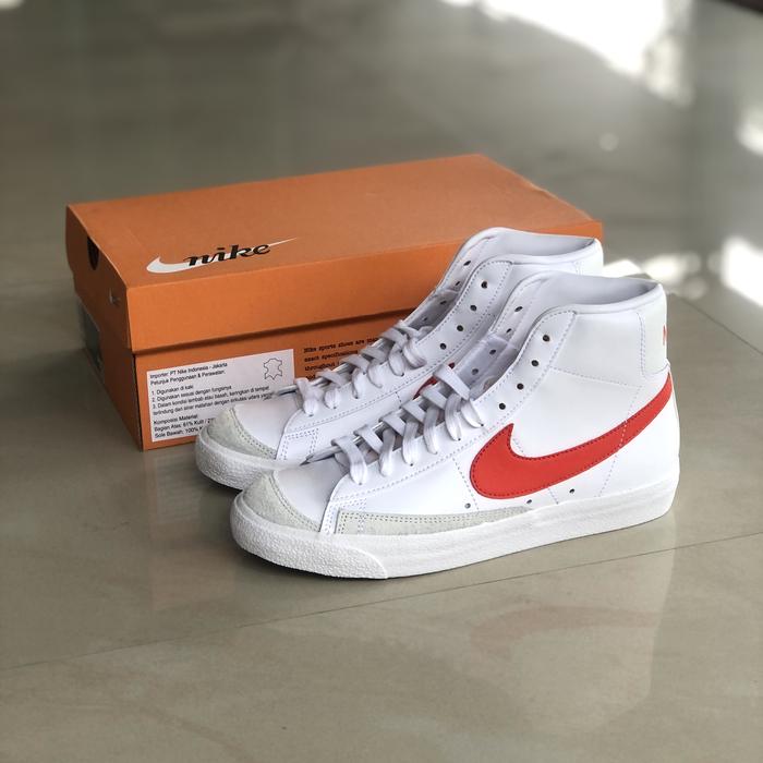 Sneakers nike blazer mid 77 vintage white red bq6806 128 original resmi
