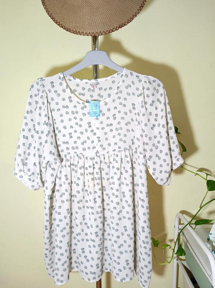 Preloved Blouse Tunik Babydoll Bunga-bunga