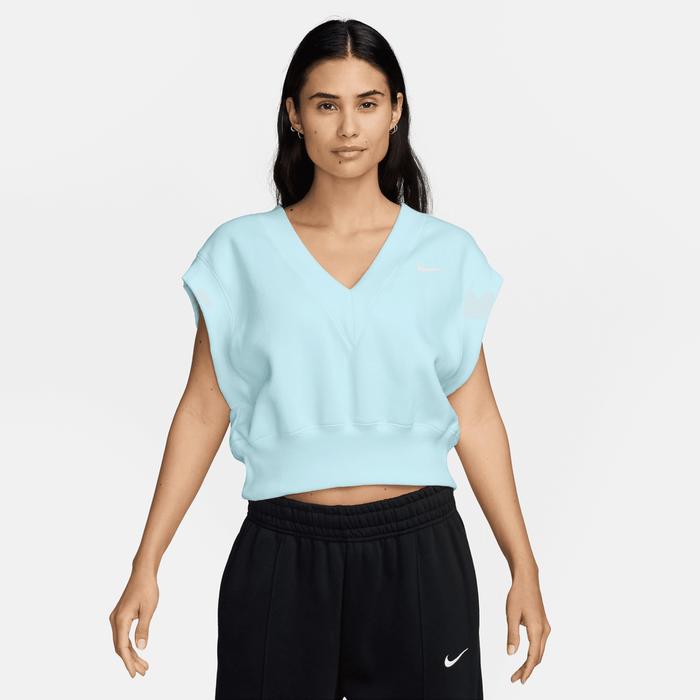 FV6317 474 Womens Nike Sportswear Phoenix Fleece Loose Vneck Sleeveless Cropped Top