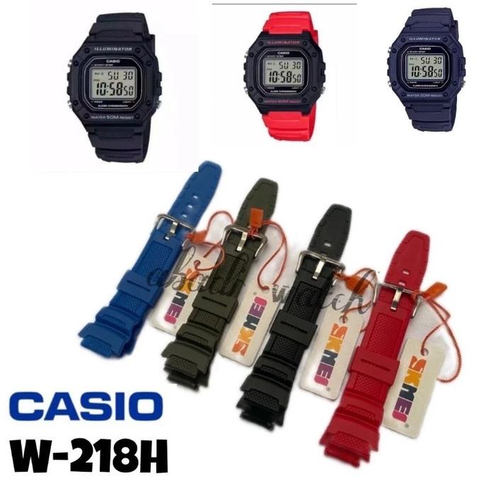 TALI JAM TANGAN CASIO W-218H CASIO W-218H CASIO W-218H RUBBER STRAP TALI JAM CASIO W218H W 218H W 2