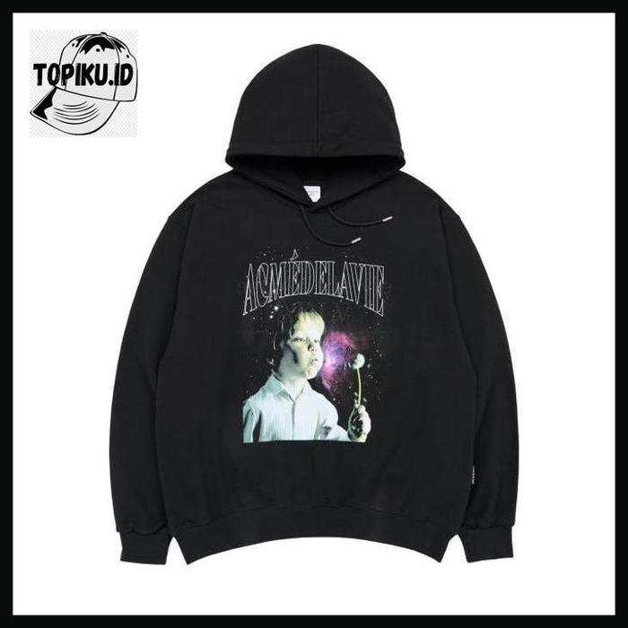 TOPIKU.ID [acme de la vie] ADLV Dtp Dandelion Boy Baby Face Hoodie Black