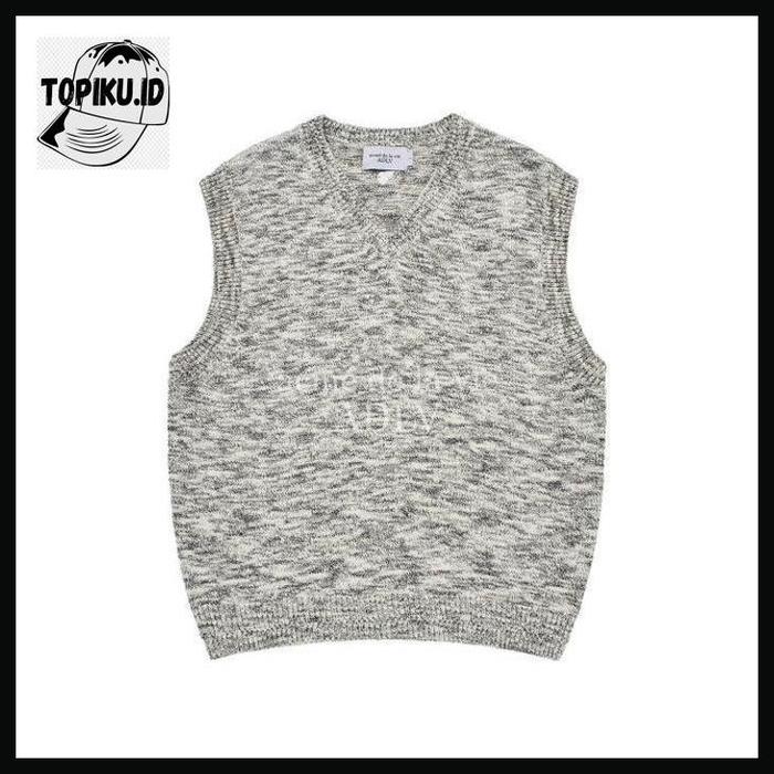 TOPIKU.ID [acme de la vie] ADLV Symbol Logo Multi Color V Neck Knit Vest Grey