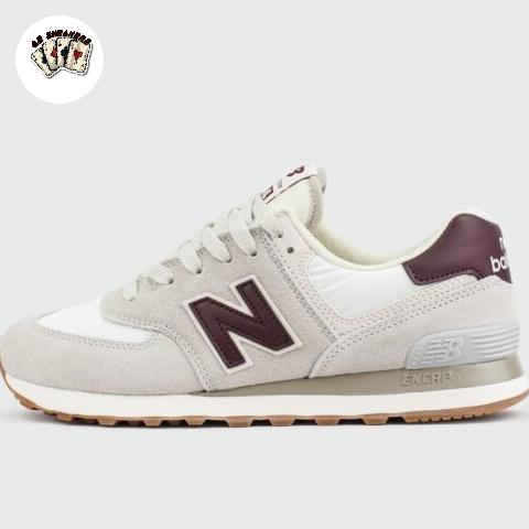 sepatu New Balance UNISEX 574 Beige Maroon ML574RCF 100% New BNIB