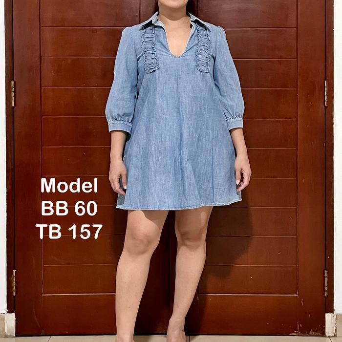 Dress Midi Denim ABC Une Face Preloved