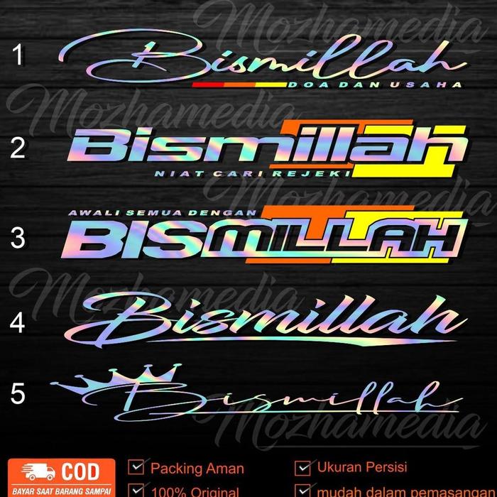 bismilah st2 hologram sticker kaca mobil l300 granmax carry truck canter elef dutro fuso hino