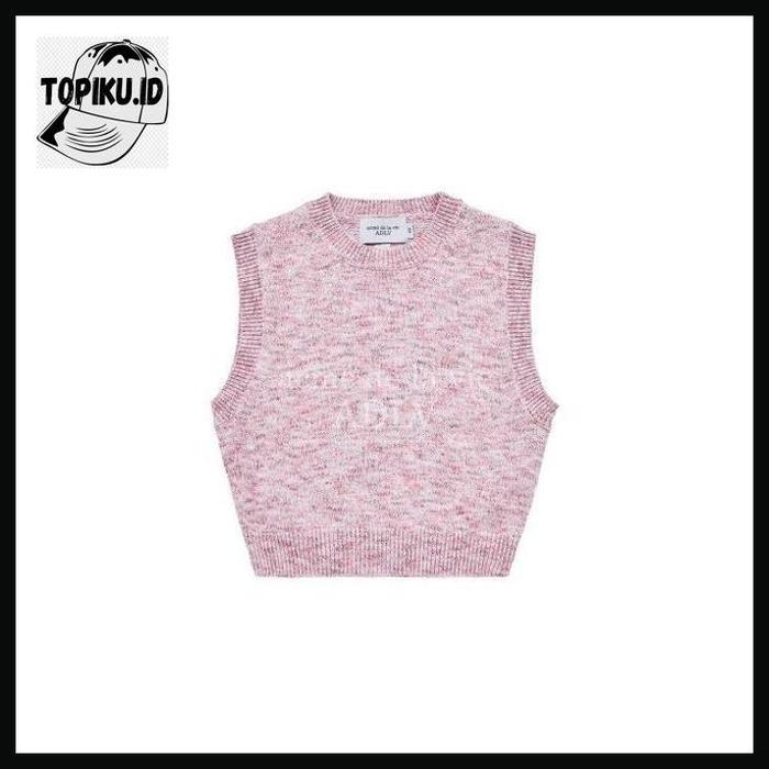 TOPIKU.ID [acme de la vie] ADLV Symbol Logo Multi Color Crop Knit Vest Pink