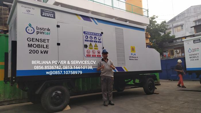 KERETA TRAILER ANHANG TROLI GENSET TANGKI MINYAK BBM CPO AIR POMPA TRAFO PLN PANEL KUBIKAL BAK GEROB