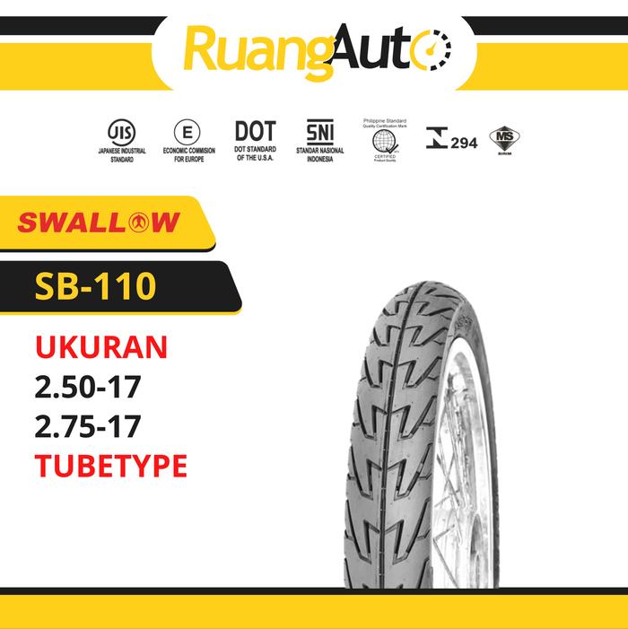 BAN LUAR SEPEDA MOTOR SWALLOW SB-110 TORPEDO 250 275 RING 17 TUBETYPE