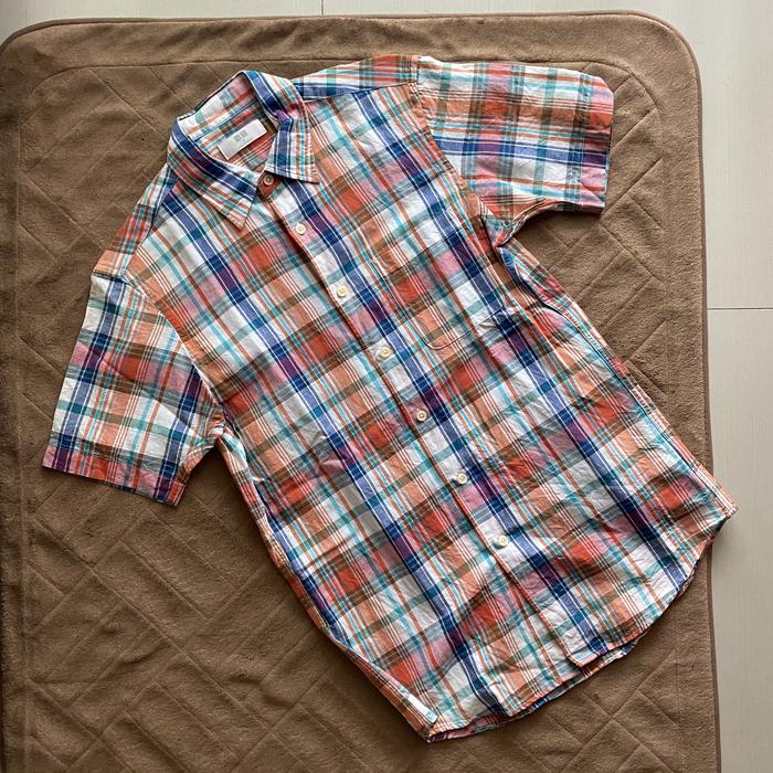 Kemeja Flannel UNIQLO Regular Fit Lengan Pendek - Multicolor - Size S