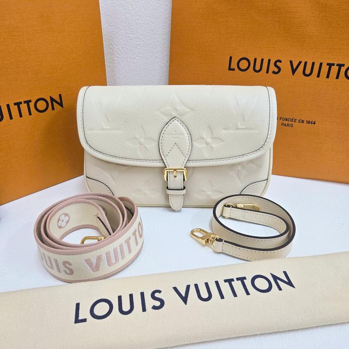 Tas LV Louis Vuitton Diane Bag Empreinte Beige Creme Ori Authentic Full Set