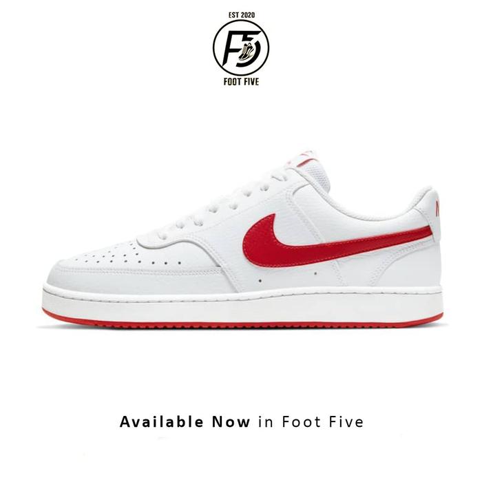 Sepatu Sneakers Pria Nike Court Vision Low Red White