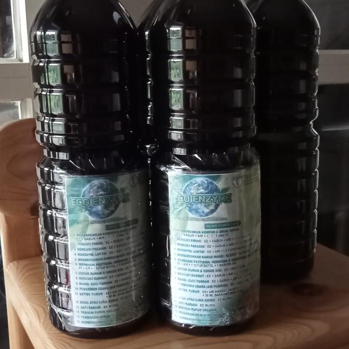 eco enzyme 100% murni, fermentasi kulit buah segar + molase, 1 liter