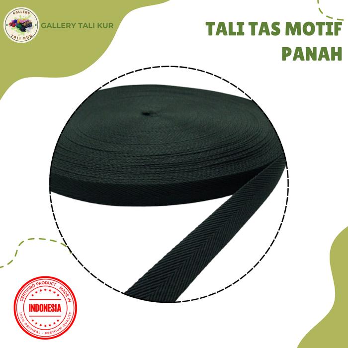 Webbing Tali Tas Motif Panah Hitam 2,5 cm x 50 Meter | Webbing Bisban Panah Prophiline Roll