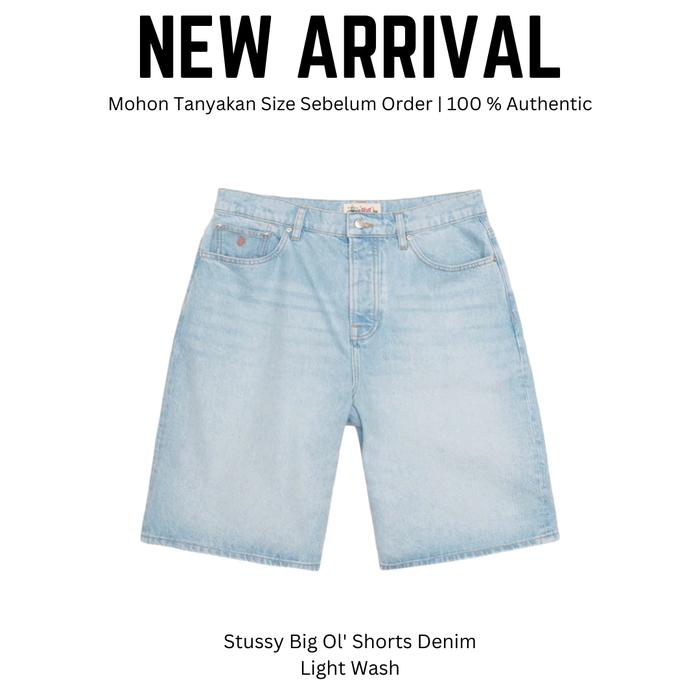 Stussy Big Ol' Shorts Denim Light Wash Celana Pendek Original 100 %