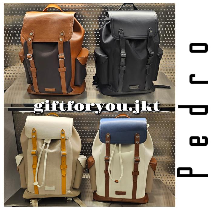 Tas Pria Pedro Jones Backpack Ransel Original Black Cowok Laki Laki Tas Punggung Besar Explorer Man