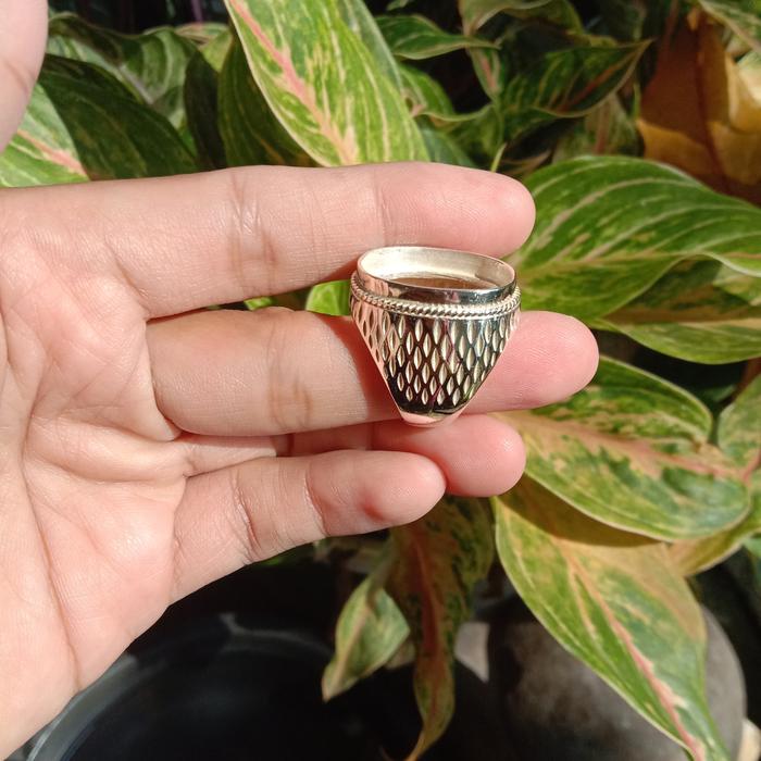 cincin perak pria untuk batu akik (asli perak)