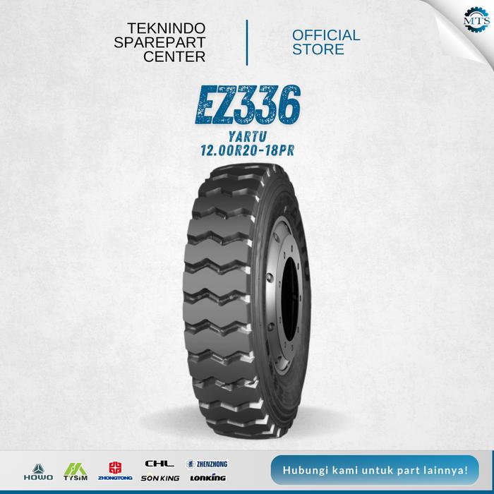 Ban Dump Truck / DT Set Tipe EZ336 Uk. 12.00R20-18PR Yartu |  RIM R20 Ban Luar, Ban Dalam, Flap