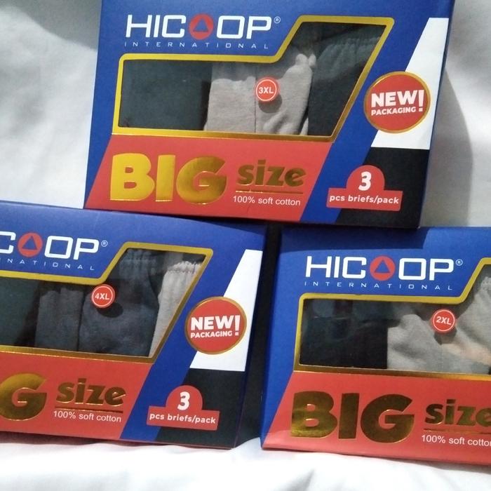 celana dalam hicoop BIG SIZE 2 XL 3XL DAN 4XL SEKOTAK ISI 3PCS
