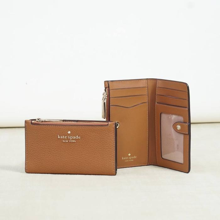 dompet wanita ks leila small slim bifold wallet warm ginger bp