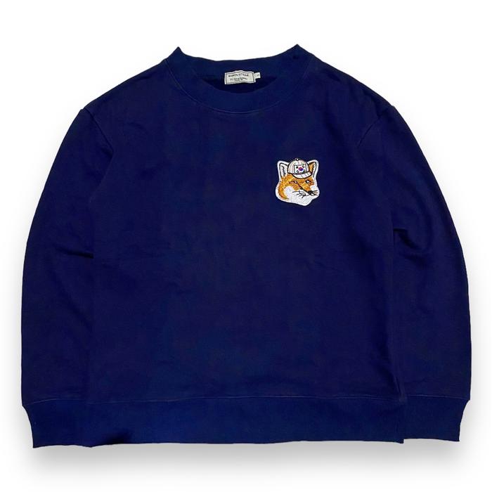Maison Kitsune big fox head logo sweatshirt authentic original