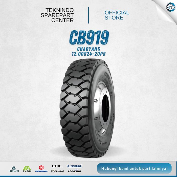 Ban Dump Truck / DT Set Tipe CB919 Uk. 12.00R24-20PR Yartu | RIM R24 Ban Luar, Ban Dalam, Flap