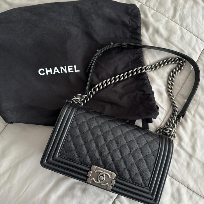 Tas Chanel boy medium 25cm, Blck Caviar RHW #28