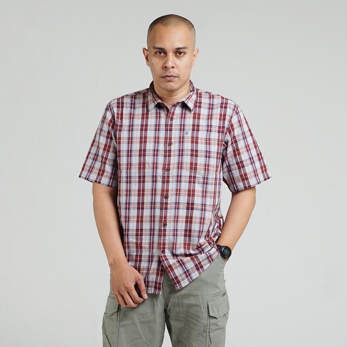 Kemeja Original MGEE - Kemeja Kasual Lengan Pendek Original MGEE Alto CKKR 146 Maroon