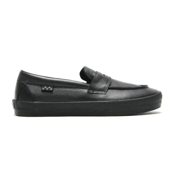 Vans Slip On Skate Loafer Leather Black Black