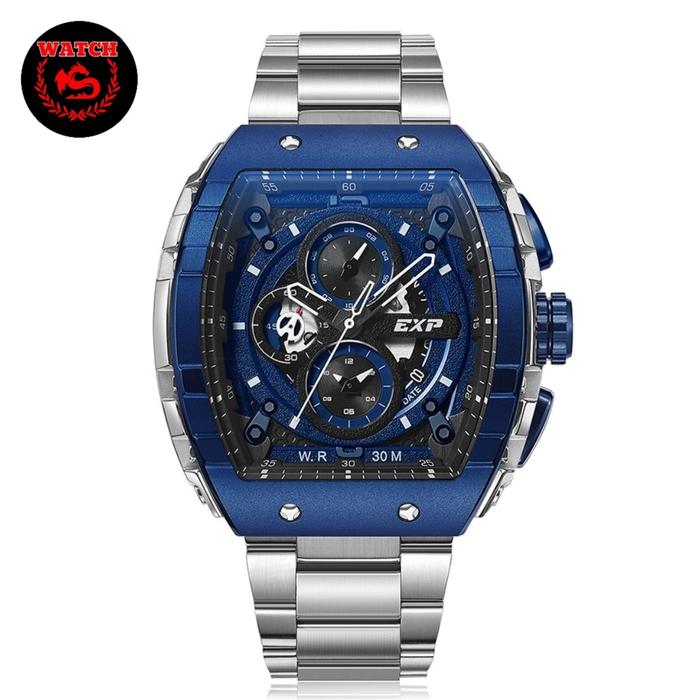 Jam Tangan Expedition Pria Original E 6782 E6782MCB Silver Blue