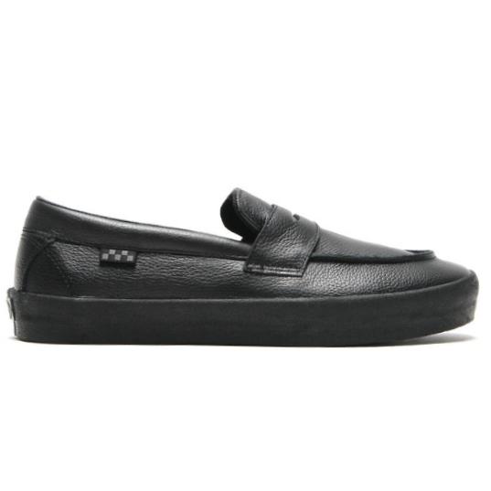 Vans Slip On Skate Loafer Leather Black Black