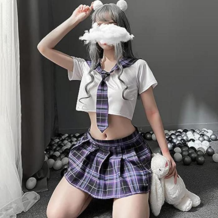 Promo Lingerie Seksi Kostum Cosplay School Girl Lingerie Costume Erotis Bunny