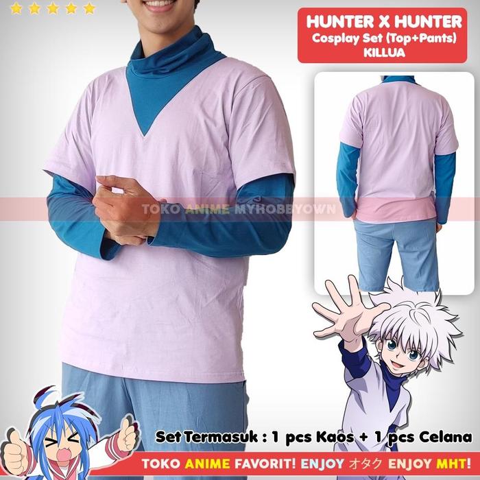 Promo Kostum Anime Set Kaos Celana Hunter X Hunter Killua Zoldyck Cosplay