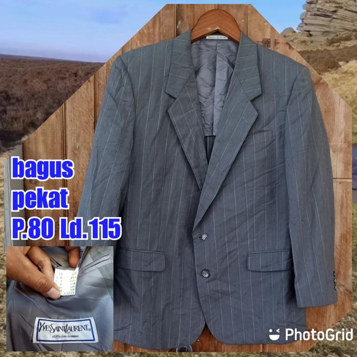 jaket jas blazer vintage garis salur ysl Yves saint Laurent