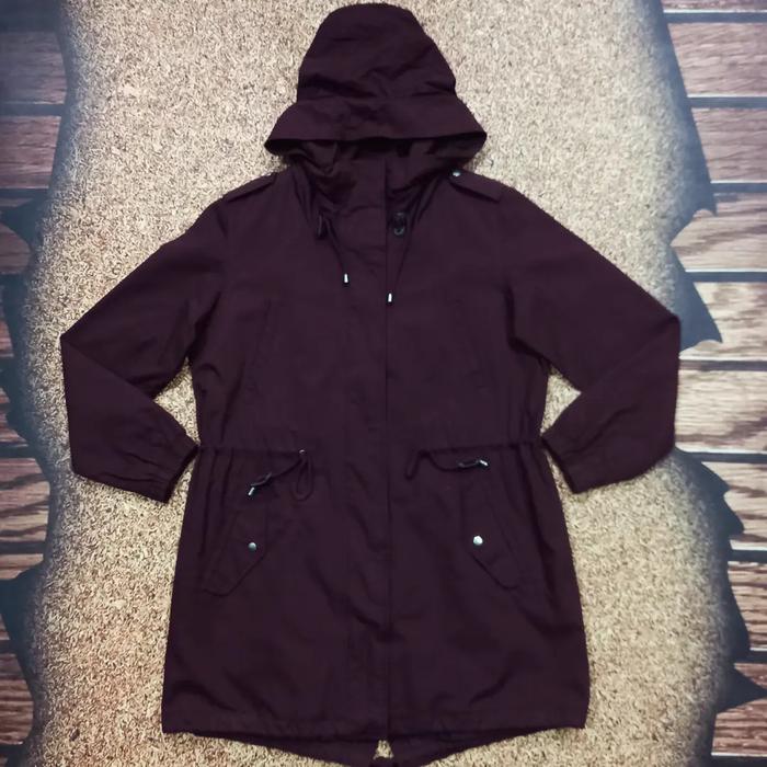 Jaket Parka tebal Wanita BANGBANG JEANS Size L Warna Ungu Tua