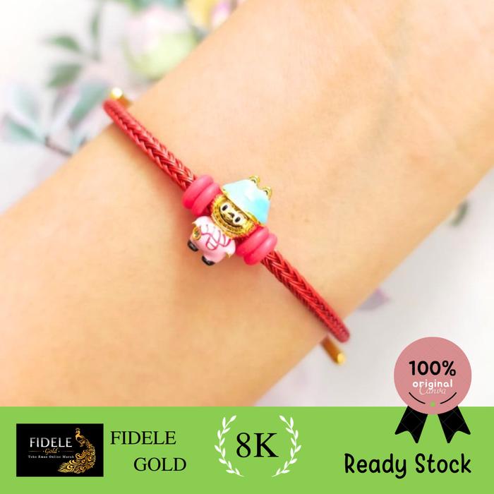 Gelang charm labubu emas fashion ubs gold toko surabaya 375 8k