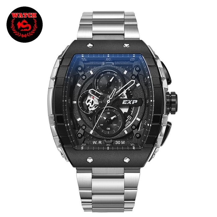 Jam Tangan Expedition Pria Original E 6782 E6782MCB Silver Black