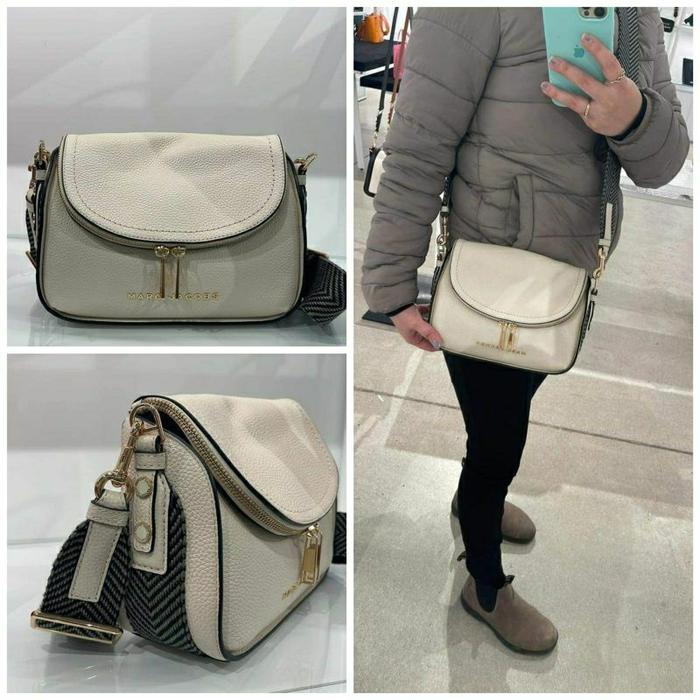 Tas Ori Marc Jacobss MJ Groove Mini Messenger Bag Webbing Marshmallow