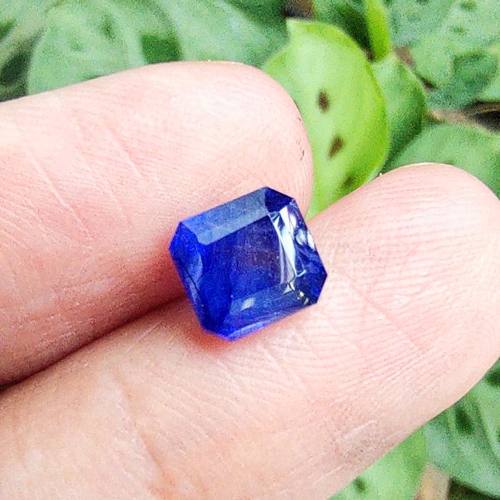 Batu Permata Blue Safir/Sapphire Octagon Cut (A) Batu Mulia Safir